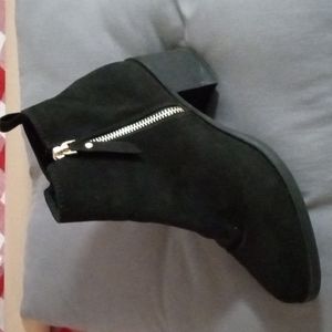 Black Faux suede ankle booties